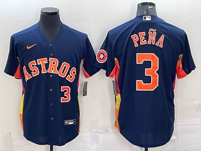 Men Houston Astros #3 Pena Blue Game Nike 2022 MLB Jerseys->houston astros->MLB Jersey
